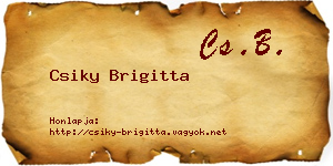 Csiky Brigitta névjegykártya